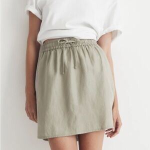 Madewell Sage Green Curved Hem Linen Blend Skirt Size 2X